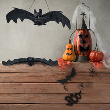 Load image into Gallery viewer, SKHEK Halloween 1Pc Lifelike Fake Bat Halloween Hanging Decoration Haunted House Horror Props Halloween Party DIY Ornament Soft Bat Kids Toy