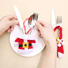Load image into Gallery viewer, Hot Selling Christmas Table Decoration Christmas Knife and Fork Set Christmas Tableware Set DIY Christmas Little Red Pants