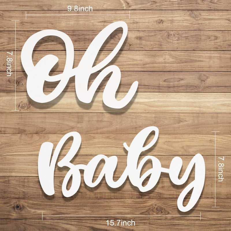 Skhek Baby Wooden Wall Sticker Baby Shower Decorations For Home Baby G