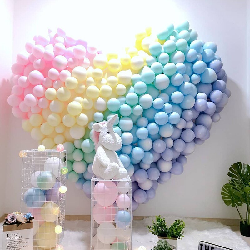 100pcs Macaron Candy Pastel Latex Balloons Rainbow Unicorn Birthday Party Air Balloon for Wedding Baby Shower Party Decoration