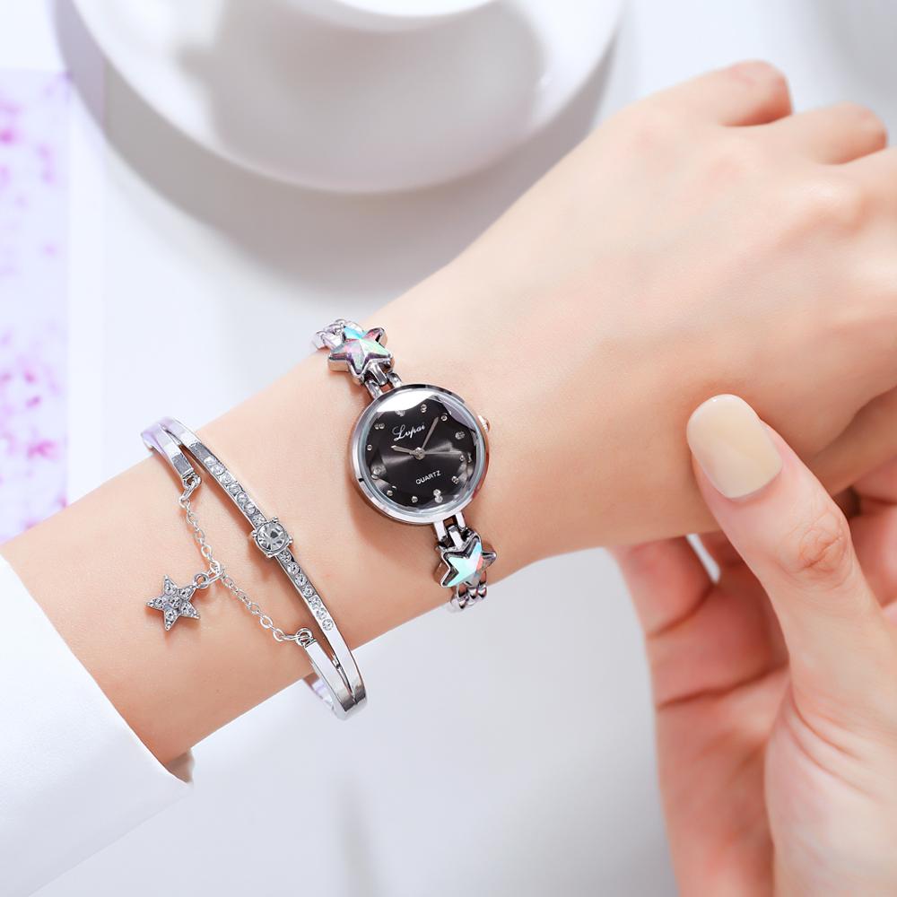 Christmas Gift Lvpai Brand Luxury Bracelet Watches Set For Women Fashion Rhinestone Star Bracelet Watch Ladies Dress Watches New Zegarek Damski