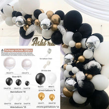 Load image into Gallery viewer, 102pcs Silver 4D Black Balloons Arch Kit Metallic Gold Balloon Garland Wedding Birthday Party Decor Kids Baby Shower Globos
