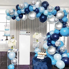 Load image into Gallery viewer, Skhek  Blue Silver Metal Balloon Garland Arch Wedding Birthday Balloons Decoration Birthday Party Latex Balloons For Kids Baby Shower