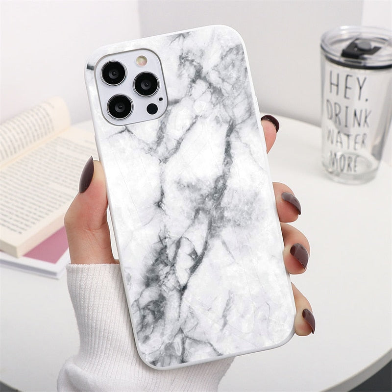 Skhek Back to School Marble Case For Iphone 13 11 12 Pro Max XS Max Mini XR X 10 Soft Silicone Cover For Iphone 6 6S 7 8 Plus SE 2022 2022 Cases Capa