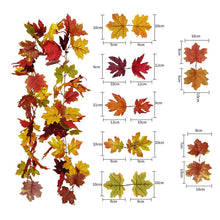 Load image into Gallery viewer, 1Set 175CM Artifical Maple Vine Home Wall Door Hainging Decor Fake Autumn Fall Leaf Leaves Halloween Thanksgiving Party Supplies