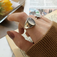 Load image into Gallery viewer, Skhek Couples Rings for Women Trendy Vintage Handmade White Agate Elegant Wedding Party Jewelry Gifts