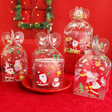 Load image into Gallery viewer, 10pcs/set PVC Transparent Candy Box Christmas Decoration Gifts Box Packaging Santa Claus Snowman Elk Reindeer Candy Apple Boxes