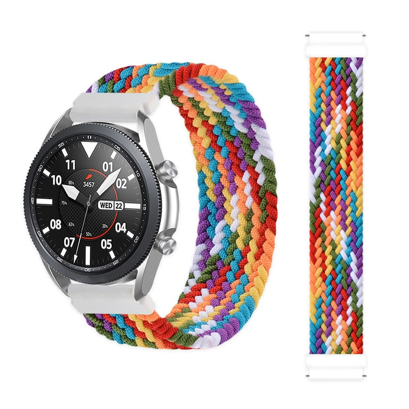 Christmas Gift Braided Solo Loop Strap for Samsung Galaxy watch 4 classic/3/Active 2 nylon band Watchband 20mm 22mm Bracelet Amazfit bip strap