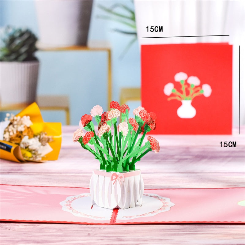 Get Well Soon Card Pop-Up Flowers Cards Sympathy Mothers Day Wedding Anniversary Birthday 3D Greeting Cards All Occasions