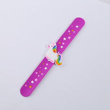 Load image into Gallery viewer, 1PCS Unicorn Slap Snap Wrap Wristband Band Bracelet Hand Ring Kids Boy Vogue Silicone Wristband Kids Toy Birthday Party Favors