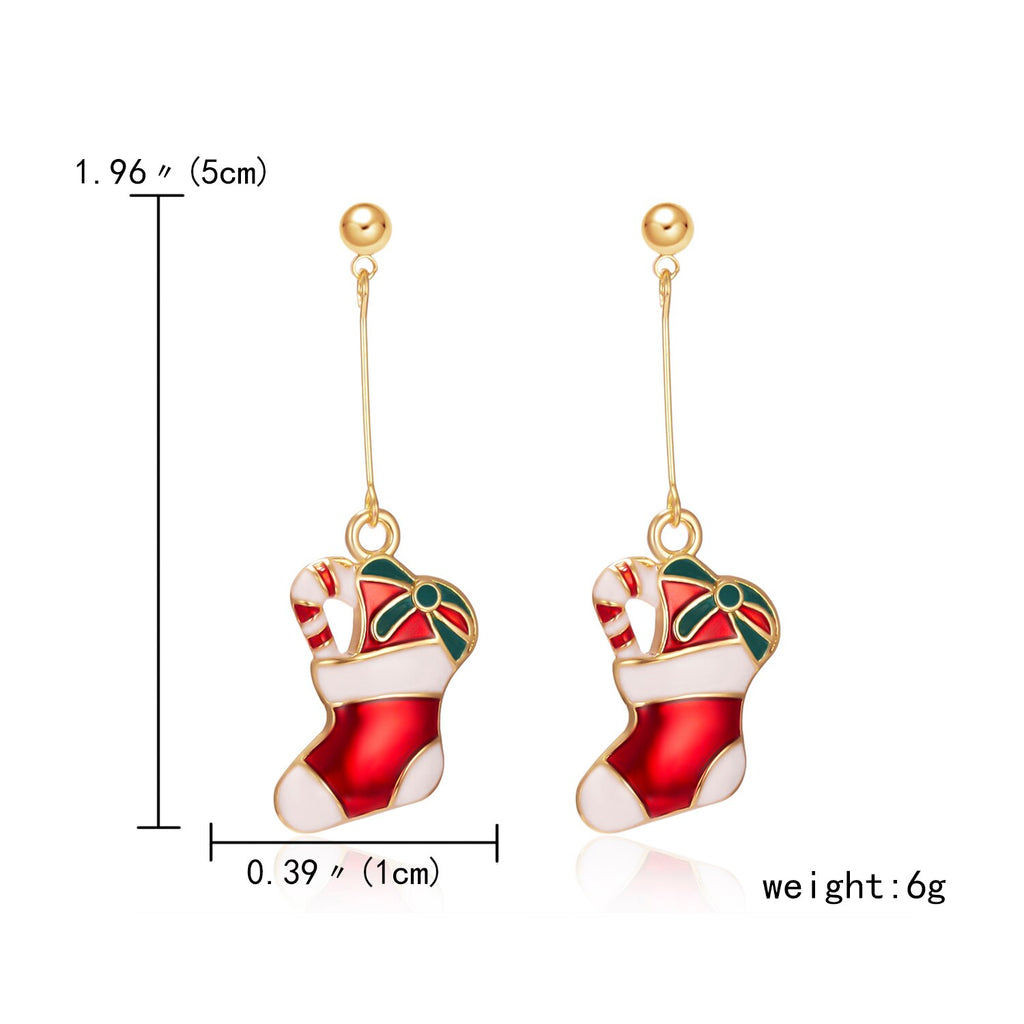 Christmas Gift New Christmas Drop Earrings Star Cartoon Gingerbread Man Angel Dangle Earrings For Women Xmas Festival New Year Party Jewelry