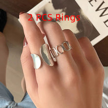Load image into Gallery viewer, Skhek Hot Sale 2 PCS Rings Set INS Fashion Creative Geometric Birthday Party Jewelry Gifts Wholesale