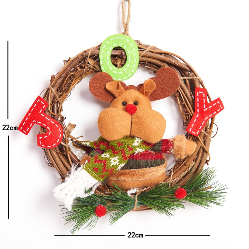 DIY Wooden Christmas Tree Artificial Fake Ornaments Wall Decoration Christmas ball/Christmas doll+wooden tree+Led light