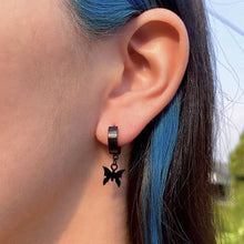 Load image into Gallery viewer, New ins Hip-hop Punk Metal Butterfly Earrings Stainless Steel Butterfly Dangle Earring Ear Buckle For Women Men Fashion Jewelry