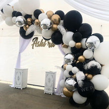 Load image into Gallery viewer, 102pcs Silver 4D Black Balloons Arch Kit Metallic Gold Balloon Garland Wedding Birthday Party Decor Kids Baby Shower Globos