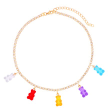 Load image into Gallery viewer, Skhek 2022 New Design Butterfly Pendant Necklace For Women Multicolor Gummy Bear Luxury Crystal Chain Necklace Fashion Jewelry Gift