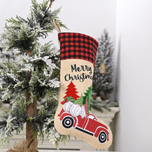 Load image into Gallery viewer, High-quality Christmas Decorations Forest Elderly Christmas Socks Home Hotel Decorations Linen Lattice Christmas Gift Bag