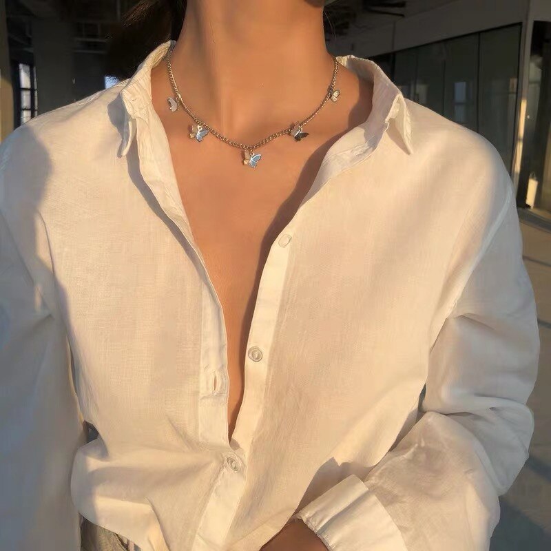 Bohemia Lovely Butterfly Necklace women's gold silver collarbone chain 2020 women's fashion Butterfly Pendant Necklace Jewelry