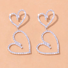 Load image into Gallery viewer, Skhek Aesthetic Letter Earrings Designer Luxury For Women 2023 Fahsion Jewelry Rhinestone Designer Piercing Heart Earrings