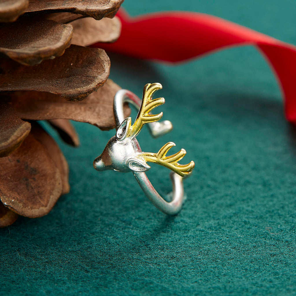 Christmas Gift Merry Christmas Deer Elk Rings for Women Opening Adjustable Finger Ring Girls Party New Year Christmas Jewelry Festival Gifts
