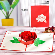Load image into Gallery viewer, Love 3D Pop-Up Cards Valentines Day Gift Postcard with Envelope Stickers Wedding Invitation Greeting Cards Anniversary for Her