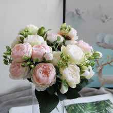 Load image into Gallery viewer, Skhek  1 Bundle Silk Peony Bouquet Home Decoration Accessories Wedding Party Scrapbook Fake Plants Diy Pompons Artificial Roses Flowers