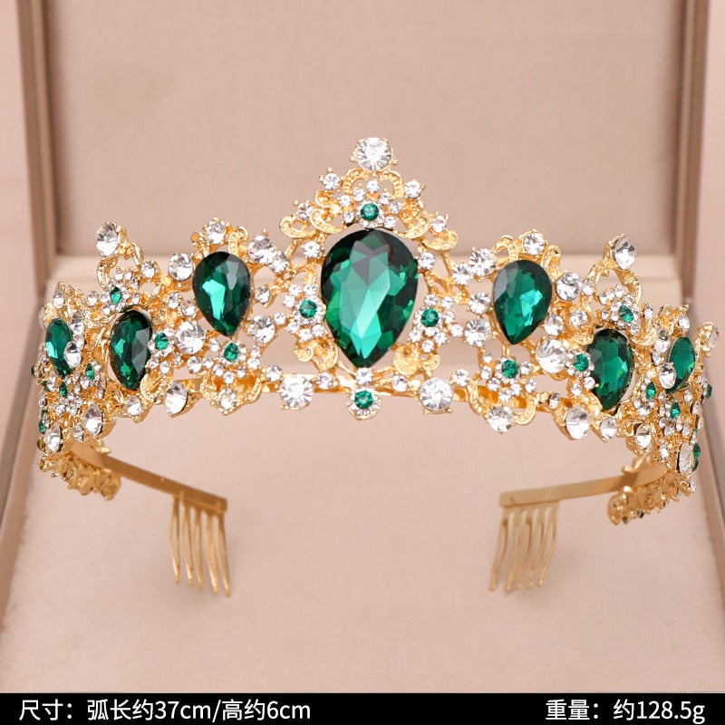 Wedding Crown Bridal Headpiece Gold Silver Color Rhinestone Crystal Diadem Queen Crown Princess Tiaras Wedding Hair Jewelry