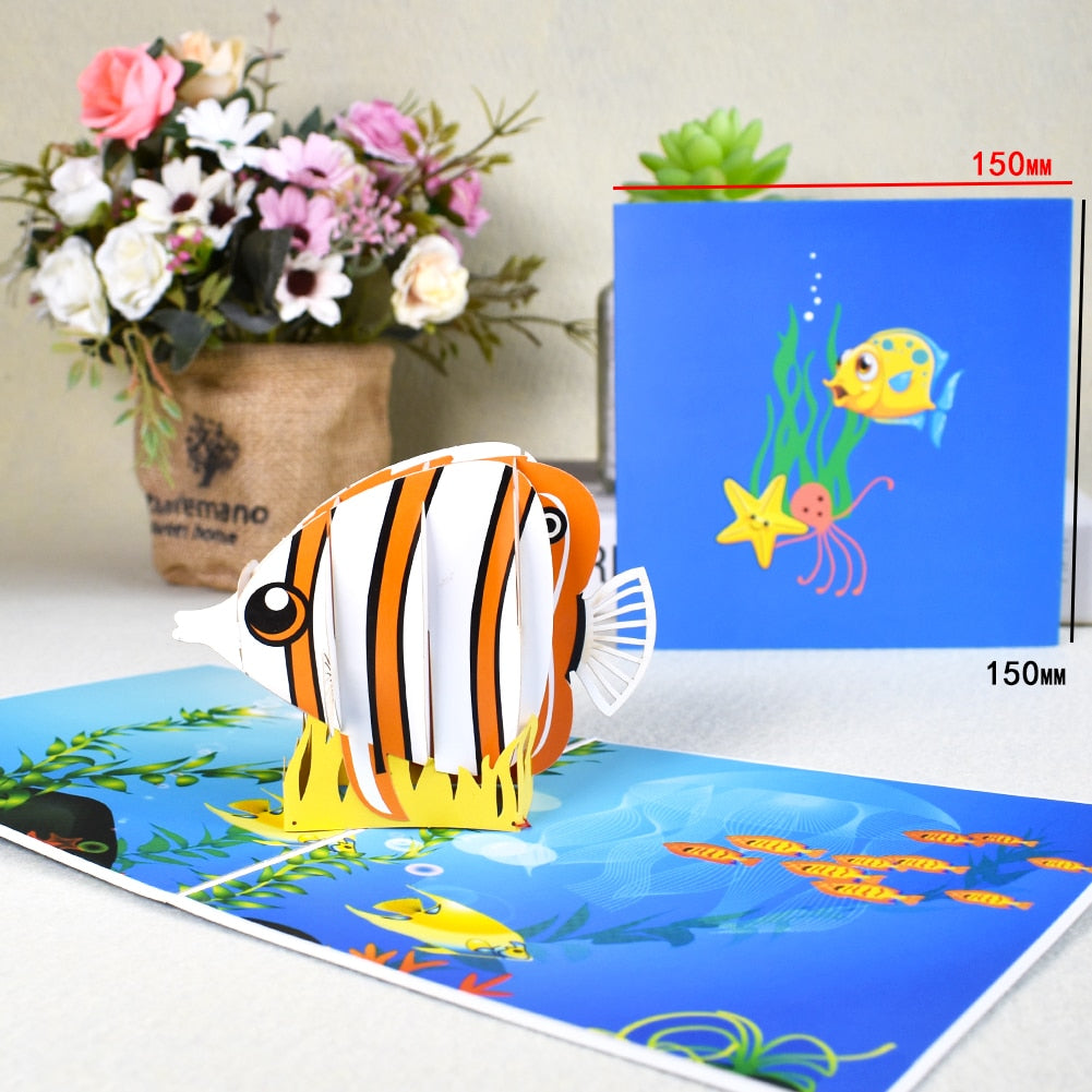3D Butterfly Unicorn Birthday Card for Kids Children Cute Animal Pop-Up Greeting Cards Baby Shower Gifts