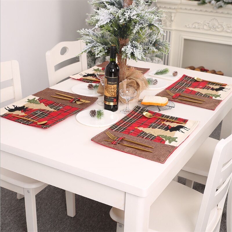 New Christmas Decorations Christmas Tablecloths High-quality Cloth Placemats Insulation Cloth Matsdining TableNew Year Gifts