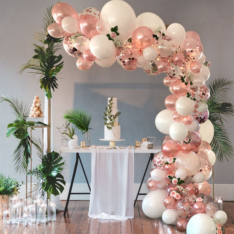 98pcs Rose Gold Balloon Garland Arch Balloons for Birthday Party Decorations Baby Shower Wedding Party Decor Globos