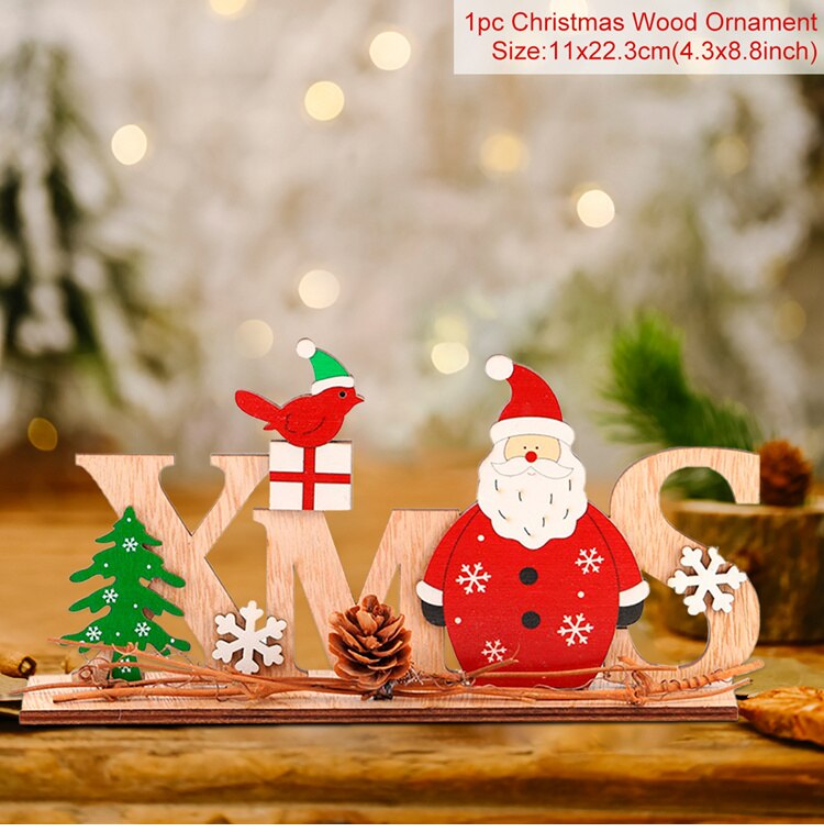 Christmas Gift Merry Christmas Wooden Ornament Cristmas Tree Decor 2021 Christmas Decoration For Home Xmas Navidad Gifts Happy New Year 2022