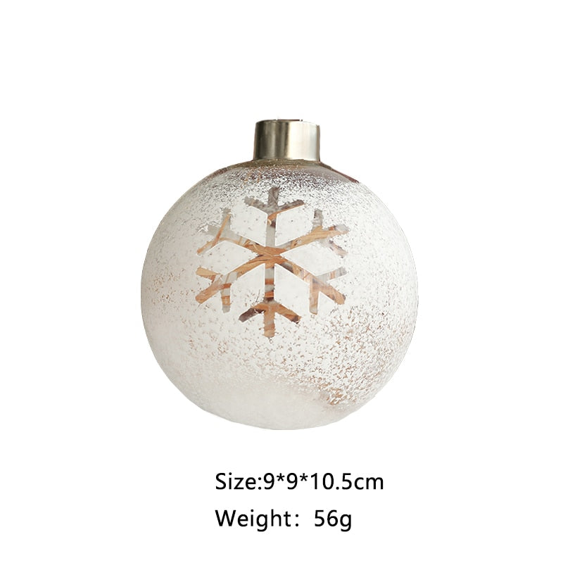 Christmas Decorations Hanging Ball Built-in Landscape White Transparent Glass Ball Christmas Tree Decoration Pendant Layout