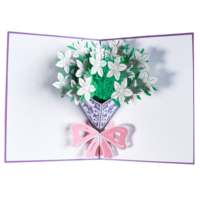 3D Flowers Pop-Up Mothers Card Birthday Gift with Envelope Greeting Card Postcard A Bouquet of Gardenia All Occasions