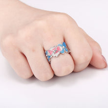 Load image into Gallery viewer, Sweet Cute Young Ladies Pink Light Blue Multi Size Finger Ring Women Wedding Engagement Love Token Gift for Wife Girlfriend