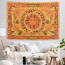 Load image into Gallery viewer, Burning Sun Tapestry Flower Vines Tapestries Vintage Floral Tapestry Mystic Tapestry Hippie Tapestry Wall Hanging Small Size