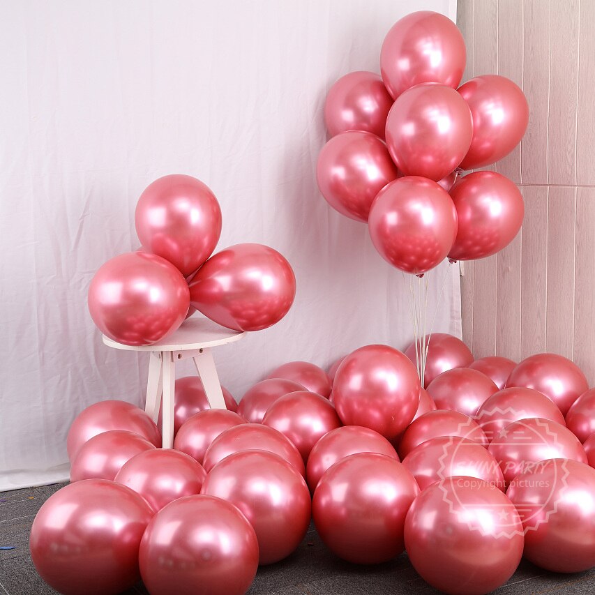 Skhek Chrome Metal Balloon 5-18inch Helium Latex Balloons Birthday Party Decoration Wedding Room Decor Baby Shower Globos Supplies