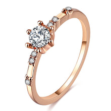 Load image into Gallery viewer, Rose Gold Color Twist Classical Cubic Zirconia Wedding Engagement Ring for Woman Girls Austrian Crystals Gift Rings Bague Femme