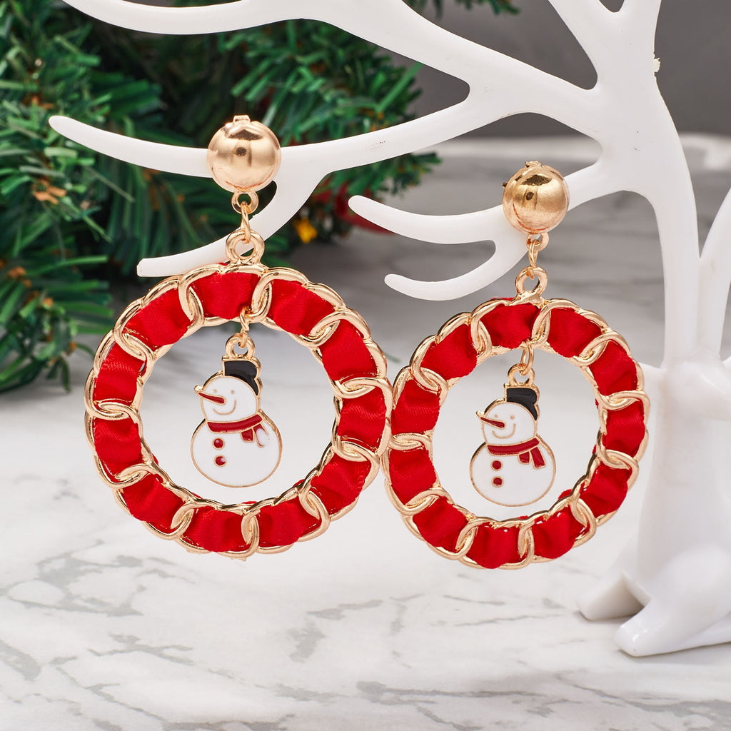 Christmas Gift New Fashion Christmas Dangle Earring For Women Christmas Tree Bell Socks Wreath Snowman Drop Earring New Year Christmas Jewelry