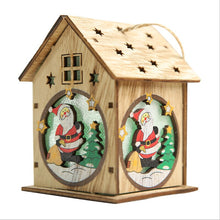 Load image into Gallery viewer, Christmas Wooden Luminous Wooden House Creative Assembly Small House Luminous Color Pendant DIY Party Shop Decoration