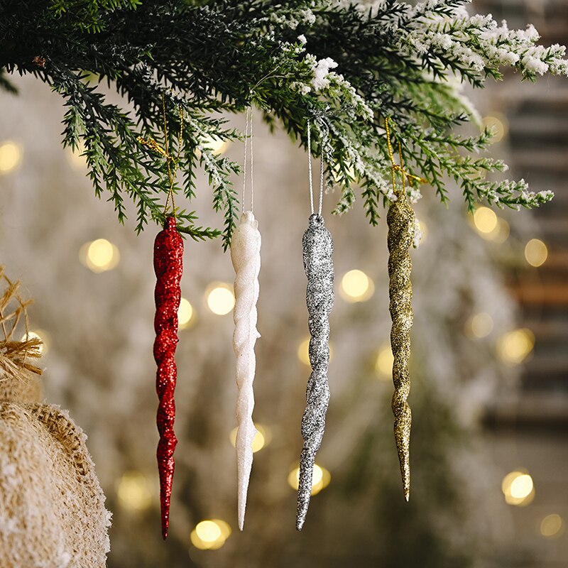 Christmas Gift 5pcs Multicolor Ice Cone Christmas Decorations for home Christmas Tree Pendants New Year party Decor Merry Christmas Ornaments