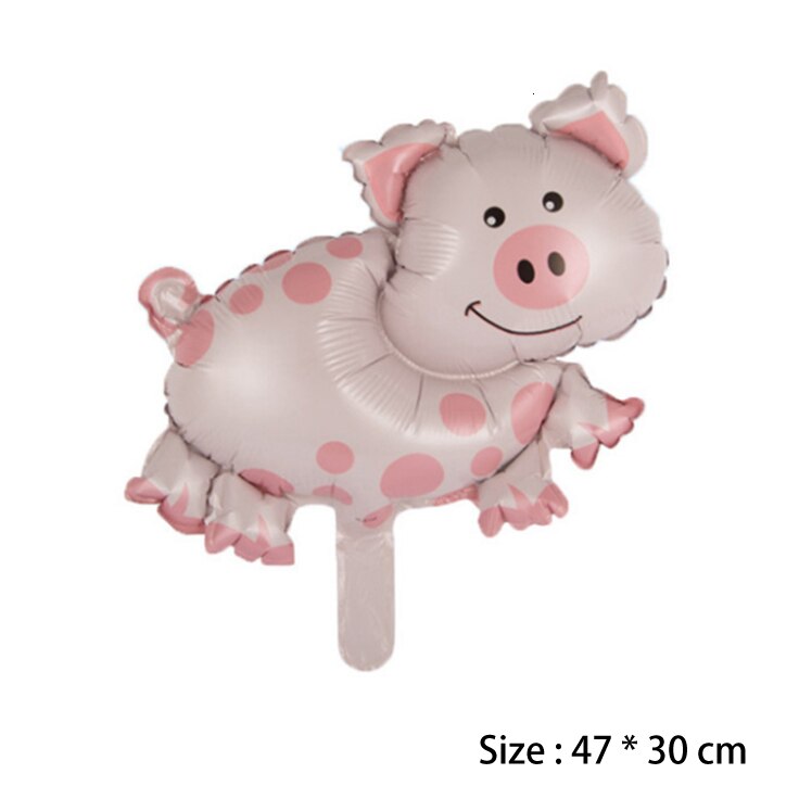 1Set Farm Animal Banner Cow Pig Cake Topper Wrapper Horse Lion Pet Walking Balloons Kids Gift Birthday Party Decoration Supplies