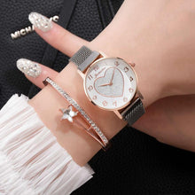Load image into Gallery viewer, Christmas Gift Women Bracelet Quartz Watches For Women Pink Heart Pattern Magnetic Watch Ladies Sports Dress Wrist Watch Clock Relogio Feminino