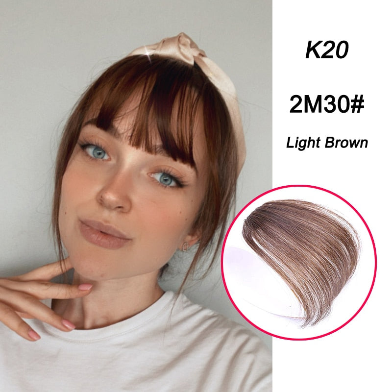 False Synthetic Bangs Hair Extension Fake Fringe Natural Hair Clip on Hairpieces Light Brown HighTemperature Wigs