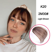 Load image into Gallery viewer, False Synthetic Bangs Hair Extension Fake Fringe Natural Hair Clip on Hairpieces Light Brown HighTemperature Wigs