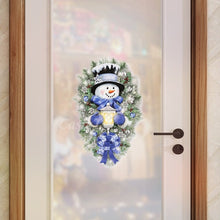 Load image into Gallery viewer, 1Pcs Warm Winter Welcome Snowman Wreath Stickers Christmas Navidad Home Door Wall Window Stickers Decals Christmas Decorations