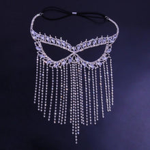 Load image into Gallery viewer, Skhek Wedding Rhinestone Designer Tassel Mask For Face Women Fashion Crystal Decoration Luxury Halloween Masks Jewelry 2022