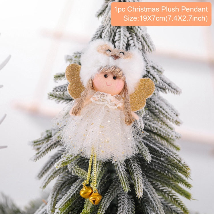 Christmas Gift PATIMATE Christmas Angel Plush Doll Pendant Christmas Tree Ornament Christmas Decoration for Home Xmas Gifts Noel Navidad 2021