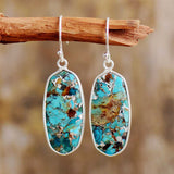 Skhek Modern Natural Stone Earrings For Women Fashion Turquoises Dangle Earring Geometric Elegant OL Classic Jewelry Femme