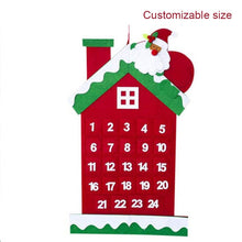 Load image into Gallery viewer, Red Felt Calendar Christmas Tree Santa Claus House Xmas Tree Children&#39;s Naviidad DIY Gifts Noel Oranments Natall Pendants Suppli