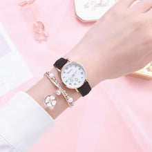 Load image into Gallery viewer, Christmas Gift Fashion Luminous Watch Women Casual Star Pattern Leather Ladies Watch Set Simple Small Dial Quartz Clock Dress Pink Wristwatches